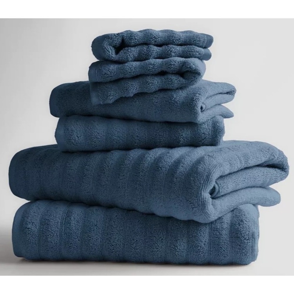Sonoma 6 Piece Quick Dry Bath Towel Set in Blue NEW in Package